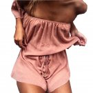 Kawaii Polka Dot Printed Playsuits 2018 Women Loose Sexy Slash Neck Jumpsuits Shorts Girls Sweet Sum