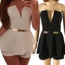 Summer Style Vestido Sexy Shorts for Women V Neck Plus Size Rompers Womens Elegant Jumpsuit Chiffon 