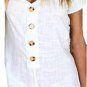 Solid Summer Buttons Short Sleeve Overalls 2018 Women V-neck Playsuits Spring Beach Female Playsuits