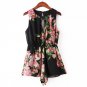 2018 New Women Summer Floral Print long Sleeveless rompers Chiffon black jumpsuits for women Short P