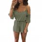 Boho Off Shoulder Lace Crochet Slim Playsuits Women Summer Strappy V Neck Jumpsuits Rompers Sexy Bea