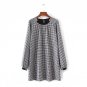Women Black Plaid Loose Mini Playsuit 2017 European O-Neck Long Sleeve Ribbed Cuffs Short Culottes A