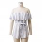 Summer jumpsuit 2017 casual white rompers womens jumpsuit off shoulder sexy jumpsuit lacing womens c