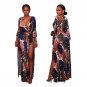 2018 Sexy Women Skinny Playsuits split Clothes Plus size Feather Print Jumpsuits Fashion Lace up bod