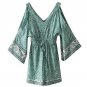 SuperAen Europe Women Playsuits Cotton Casual Wide Leg Pants Ladies Bohemian Print Loose V-neck Play