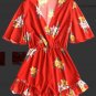 2018 Women\'s Sexy Summer Jumpsuits New Hot Sale Ruffles Red Short Playsuits Floral Printing V-neck 