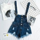 Women Cowboy Straps Shorts Cut Out Fashion Female Denim Harajuku Girls Loose Shorts