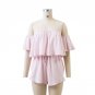 Stretch Waist Short Playsuits For Women Slash Neck Pleated Women Ladies Jumpsuits Rompers Solid Summ