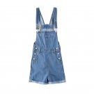 Summer Blue Suspenders Short Femme Plus Size Pockets Casual Denim Jumpsuit Retro Strap Bib Shorts Ko