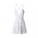 Summer Sexy V-neck Lace Playsuits Female Romper Short Trousers Bodycon Blue Body Romper  ONY16