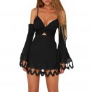 Women Sexy Summer Boho Lace Dress Evening Party Off Shoulder Mini Dress