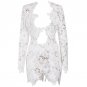 Best Quality Elegant Jumpsuit Two Piece Long Sleeve Hollow Out Sexy Lace Romper Skinny Playsuits Wom
