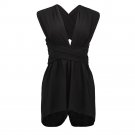 Queenus 2018 Women Jumpsuits Hollow Lace Up Sleeveless Backless Sexy Lady Rompers Wide Leg Black Cot
