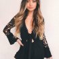 Elegant Jumpsuit Jumpsuit Sale Direct Selling Polyester Casual Bodycon 2017 Lace Stitching, V Collar
