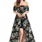 Multi-color Floral Slash Neck Short Sleeve Long Romper Women Real Elegant Off Shoulder Beach Strappy