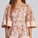 Lace big brand Pink thin Embroidered Romper Boho summer For womens girls Jumpsuits Playsuits Bodysui