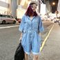 Summer Paragraph Street Denim Jumpsuit Female Wide Leg Shorts Women Cover Button Waist Light Blue Je