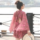 2017 Rompers womens Empire-waist Lace Up Wide Leg Shorts Jumpsuit Flare Sleeve sexy backless print f