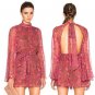 2017 Rompers womens Empire-waist Lace Up Wide Leg Shorts Jumpsuit Flare Sleeve sexy backless print f