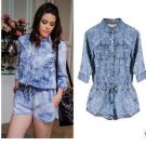 2016 New Womens Spring And Autumn Denim Jumpsuits High Quality Fashion Female Casual Jeans Rompers L