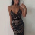 Backless Appliques Sequins Women\'s Sexy Dress