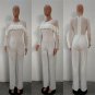 Fashion Women Full Sleeve Mesh Patchwork Ruffles Long Jumpsuits Bodycon Full Women Sexy Bodysuits