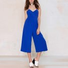 2017 Backless Spaghetti Strap High Waist Summer New Women Casual Sleeveless Jumpsuit Calf Length Pan