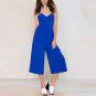 Backless Spaghetti Strap Plus Size High Waist Summer New Women Casual Sleeveless Jumpsuit Calf Lengt