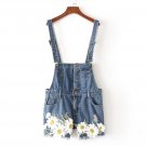 XL-5XL Factory outlet Plus size women\'s summer new cotton strap jumpsuit shorts cowboy match flower