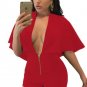 Black Plunging Cape Romper