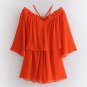 Luoanyfash 2018 Summer 2 Two Piece Set Women Sexy Off the Shoulder Tops and Shorts Set Top Tulip Sho