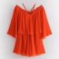 Luoanyfash 2018 Summer 2 Two Piece Set Women Sexy Off the Shoulder Tops and Shorts Set Top Tulip Sho