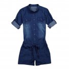 Denim Jeans Jumpsuit Bodysuit Shorts Romper Playsuit Denim Overalls Women 2017 Fashion New Hot selli