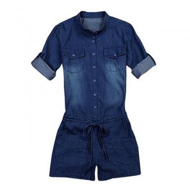 Denim Jeans Jumpsuit Bodysuit Shorts Romper Playsuit Denim Overalls Women 2017 Fashion New Hot selli
