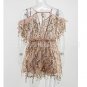 V neck sequined lace jumpsuit romper women Sexy backless padded party overalls Summer sleeveless tas