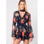 Overalls Boho Romper V Neck Playsuit Bodycon Long Sleeve Jumpsuit Shorts Flower Printed Womens Bodys