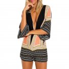 2017 Sexy Jumpsuit Woman V Neck Backless Fashion Summer Short Jumpsuits Loose Playsuits Casual Bodys