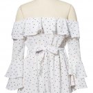 2018 New Early Spring Jumpsuit Floral Printing Elegant Jumpsuit Baggy Strapless Off Shoulder Long Sl