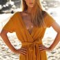 Women Sexy Deep V Neck Sashes Playsuit Jumpsuit In Rib