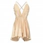 Sishot women casual jumpsuits 2018 spring summer khaki plain ruffle sexy backless lace up satin wide