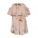 Women Summer Playsuit Jumpsuit Floral Print Ruffle Backless Off Shoulder Romper Lady High Waist Boho