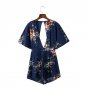 Half Sleeve jumpsuits for women 2017 V Neck Flower Print Short womens bodysuit European Style Ladies