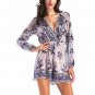 women summer sexy deep v neck translucent gauze sleeve playsuits female gleamy sequined elastic high