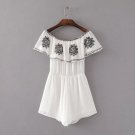 2017new Embroidery Pant Summer Pants Jumpsuit Female Jumpsuit One Piece Off Shoulder Sexy Female Com