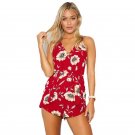 Red Jumpsuit Short For Women Backless Short rompers womens jumpsuit Spaghetti Strap combinaison shor