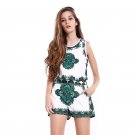 2017 Suit Women Summer Sleeveless Vintage Print Floral Jumpsuit Women Outfit Sexy Beach Playsuit Ove