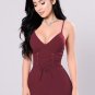 Fashion Sexy V-neck Jumpsuits Romper Women Backless Solid Chiffon Harness Playsuit Summer Beach Sexy