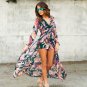 Long Sleeve Floral Print Jumpsuit V Neck Short Pant Chiffon Long Jumpsuits New Women Autumn Party Ov