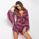 2018 New Jumpsuits Women Summer Playsuits Florals Print Beach Playsuits Leisure Holiday Style Sexy J
