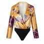 Long Sleeve Boho Body Suits For Women 2018 Bodycon Jumpsuit Deep Veck Sexy Bodysuit Ladies Floral Su